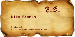 Nika Bianka névjegykártya